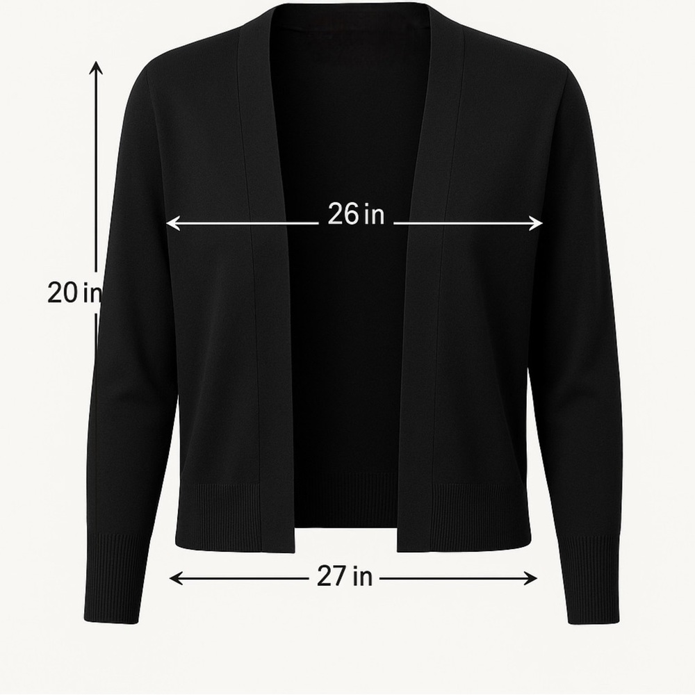 Danibe Black‎ Open-Front Cardigan – XXL